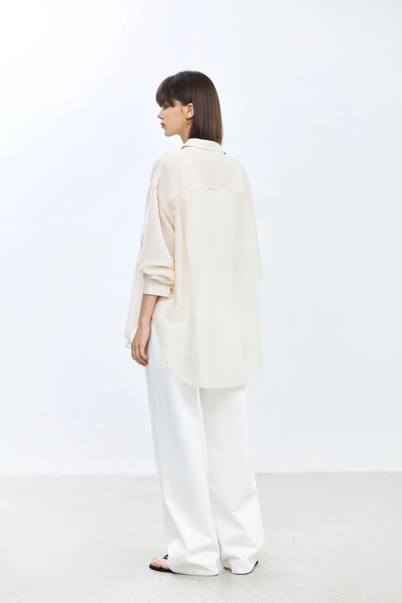 LILY Asymmetric Embroidered Shirt