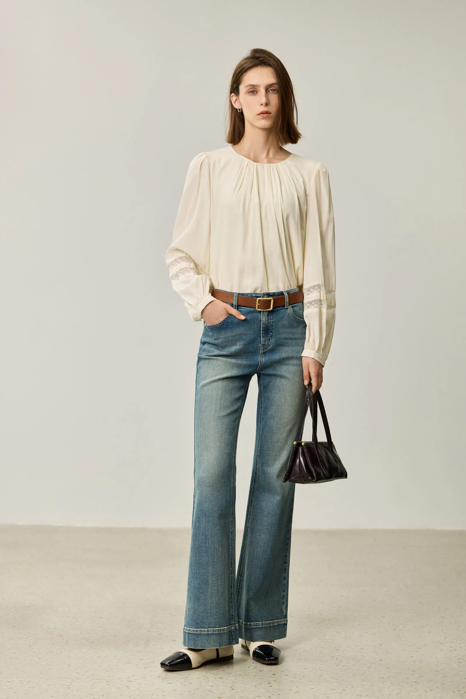 LILY Elegant Subtle Shine Chiffon Blouse