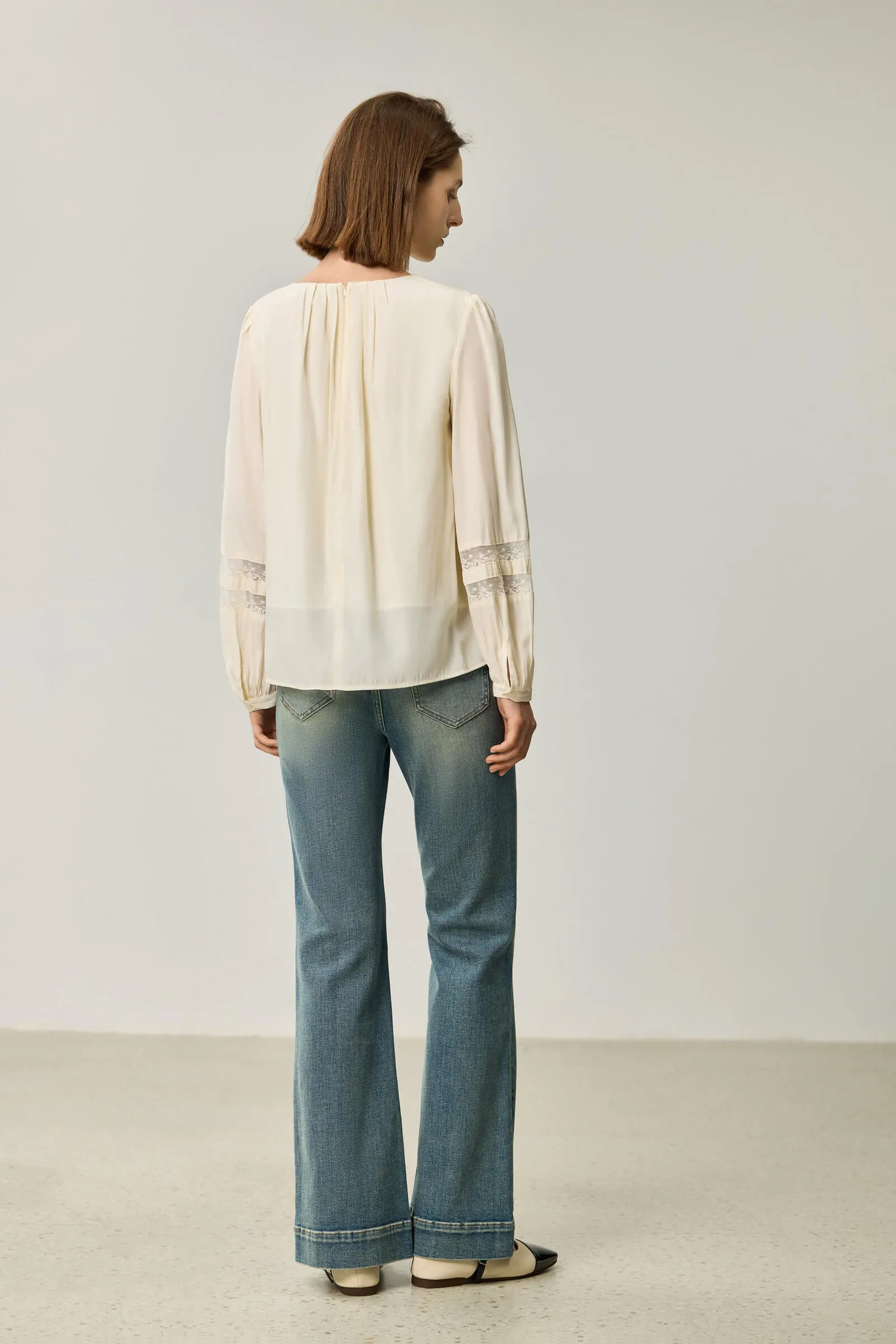 LILY Elegant Subtle Shine Chiffon Blouse