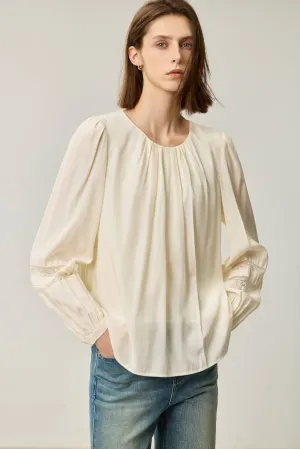 LILY Elegant Subtle Shine Chiffon Blouse