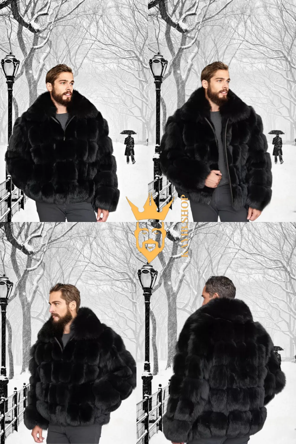 Luxury Black Fox Fur Parka for Men: Embrace Winter in Style