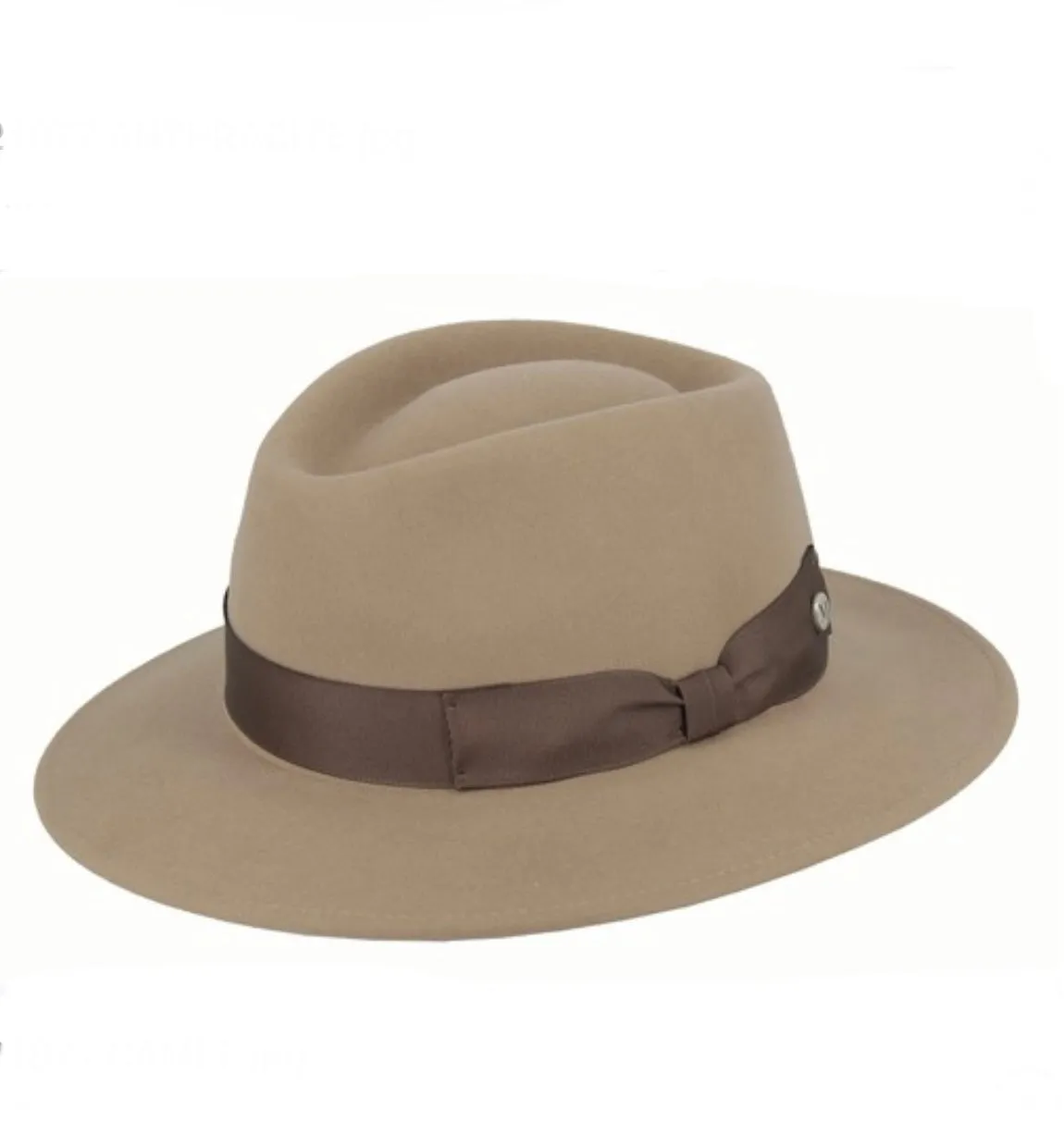 M by Flechet - Cashmere/Wool - Tear Drop Fedora - Camel