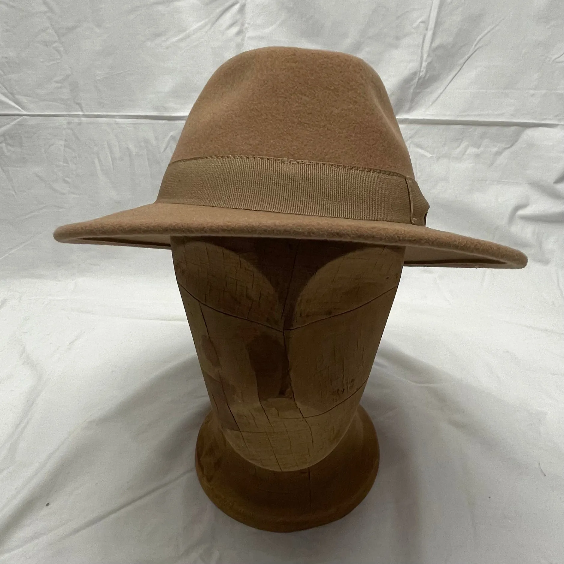 M by Flechet - Cashmere/Wool - Tear Drop Fedora - Camel