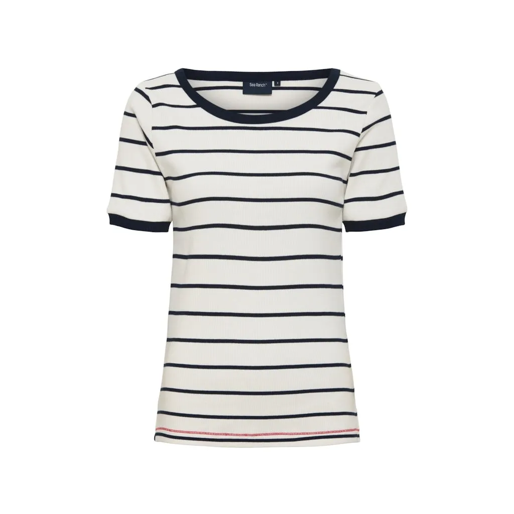 Mabel T-shirt - Pearl/SR Navy