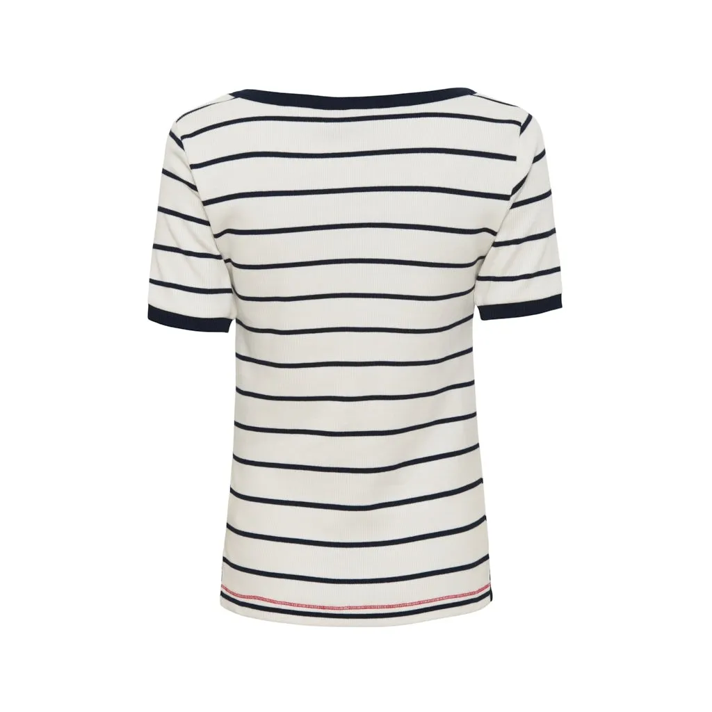 Mabel T-shirt - Pearl/SR Navy