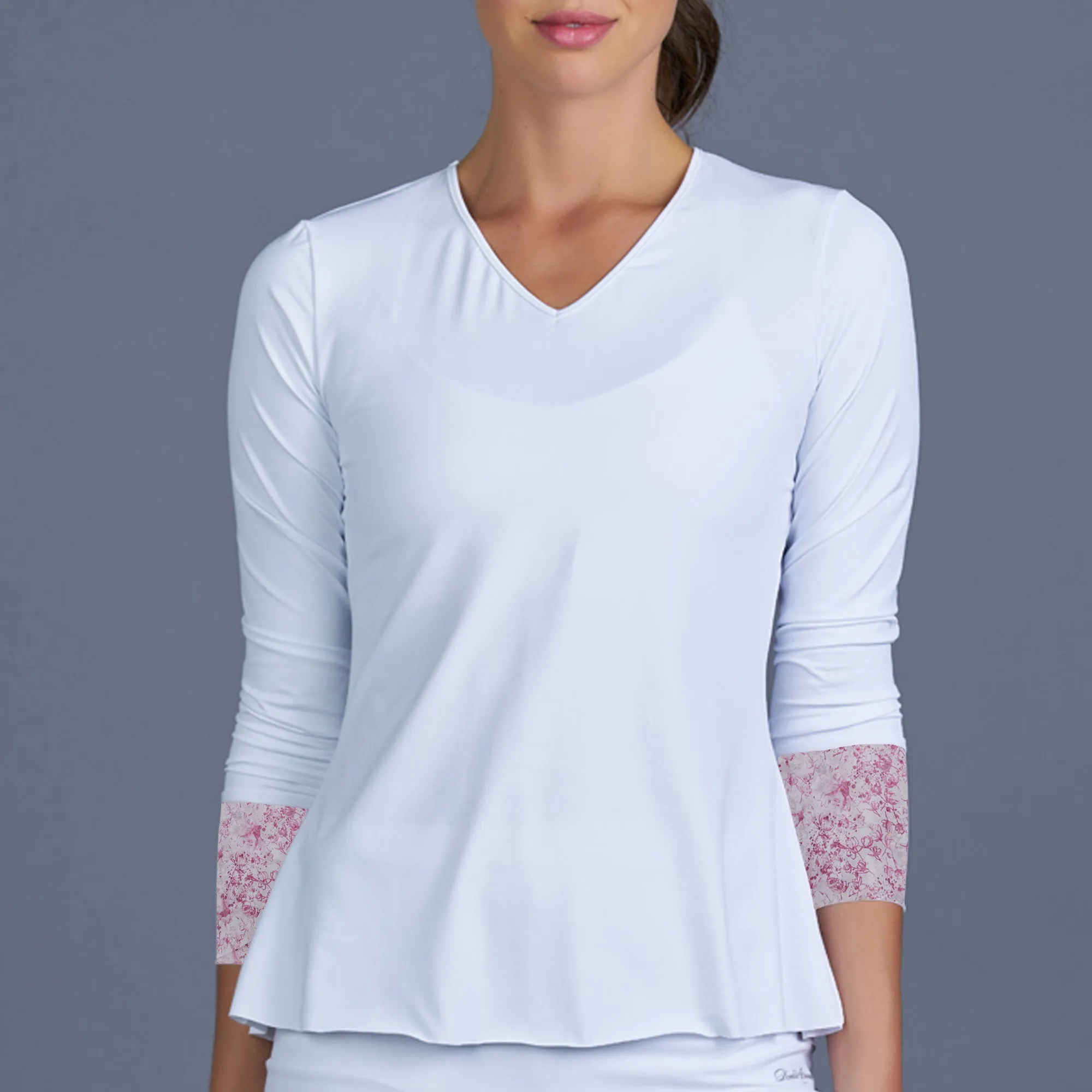 Meadow V-neck Long-Sleeve Top (print)