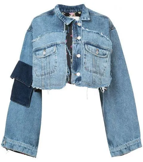 Mixed Crop Denim Jacket