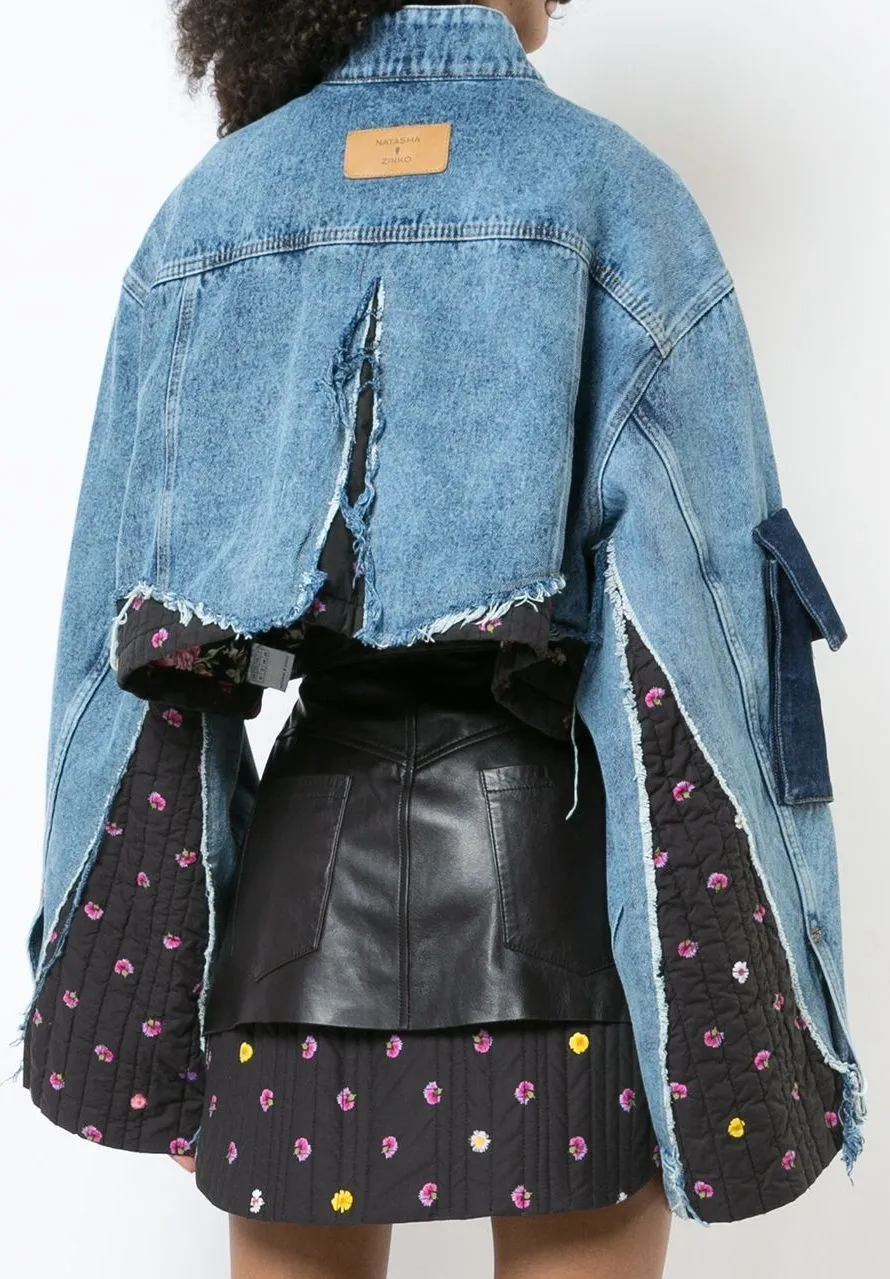 Mixed Crop Denim Jacket