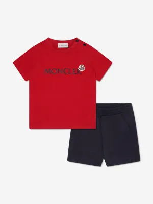 Moncler Enfant Baby Boys T-Shirt And Shorts Set in Red