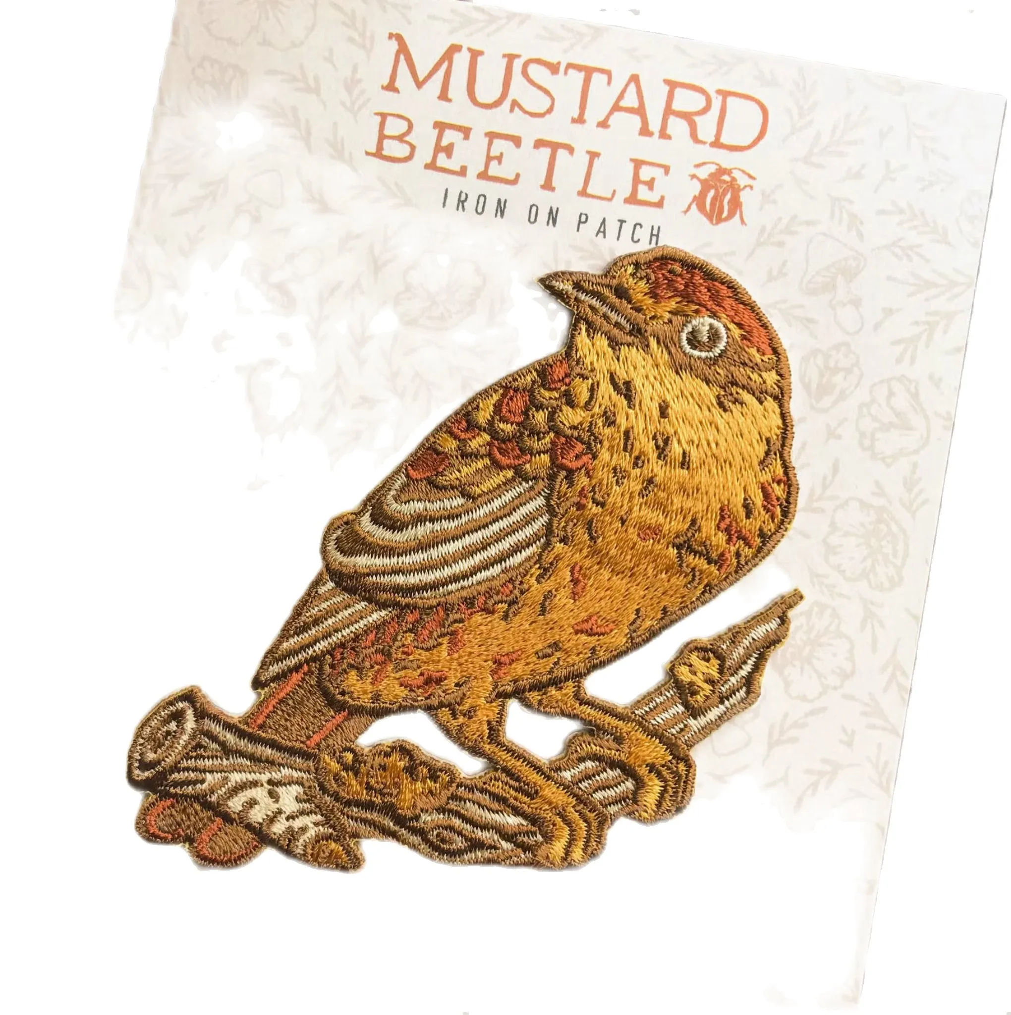 Mustard Beetle Palm Warbler Bird Iron On Patch