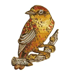 Mustard Beetle Palm Warbler Bird Iron On Patch