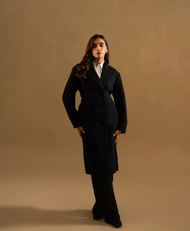 Navy Long Coat Extended length (Women)