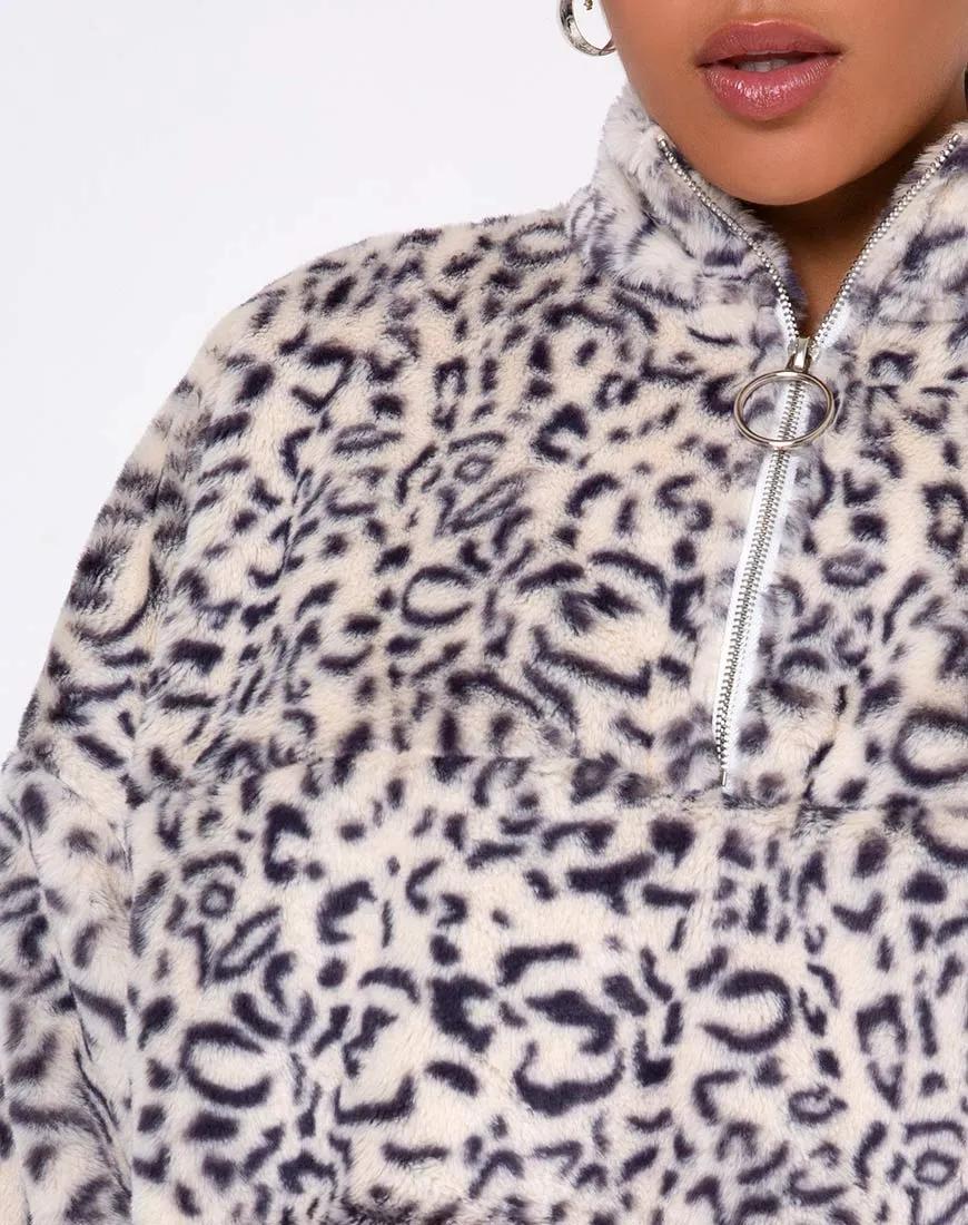 Nero Ring Pull Jacket in White Leopard