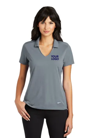 Nike Ladies Dri-FIT Vertical Mesh Customized Polos, Cool Grey