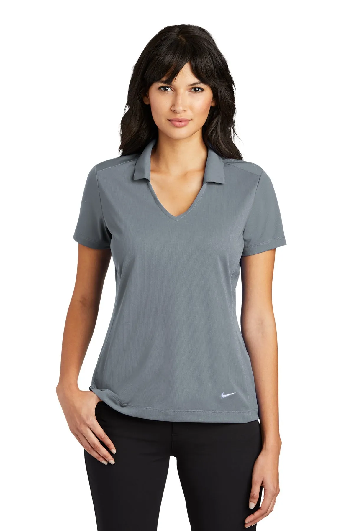 Nike Ladies Dri-FIT Vertical Mesh Customized Polos, Cool Grey