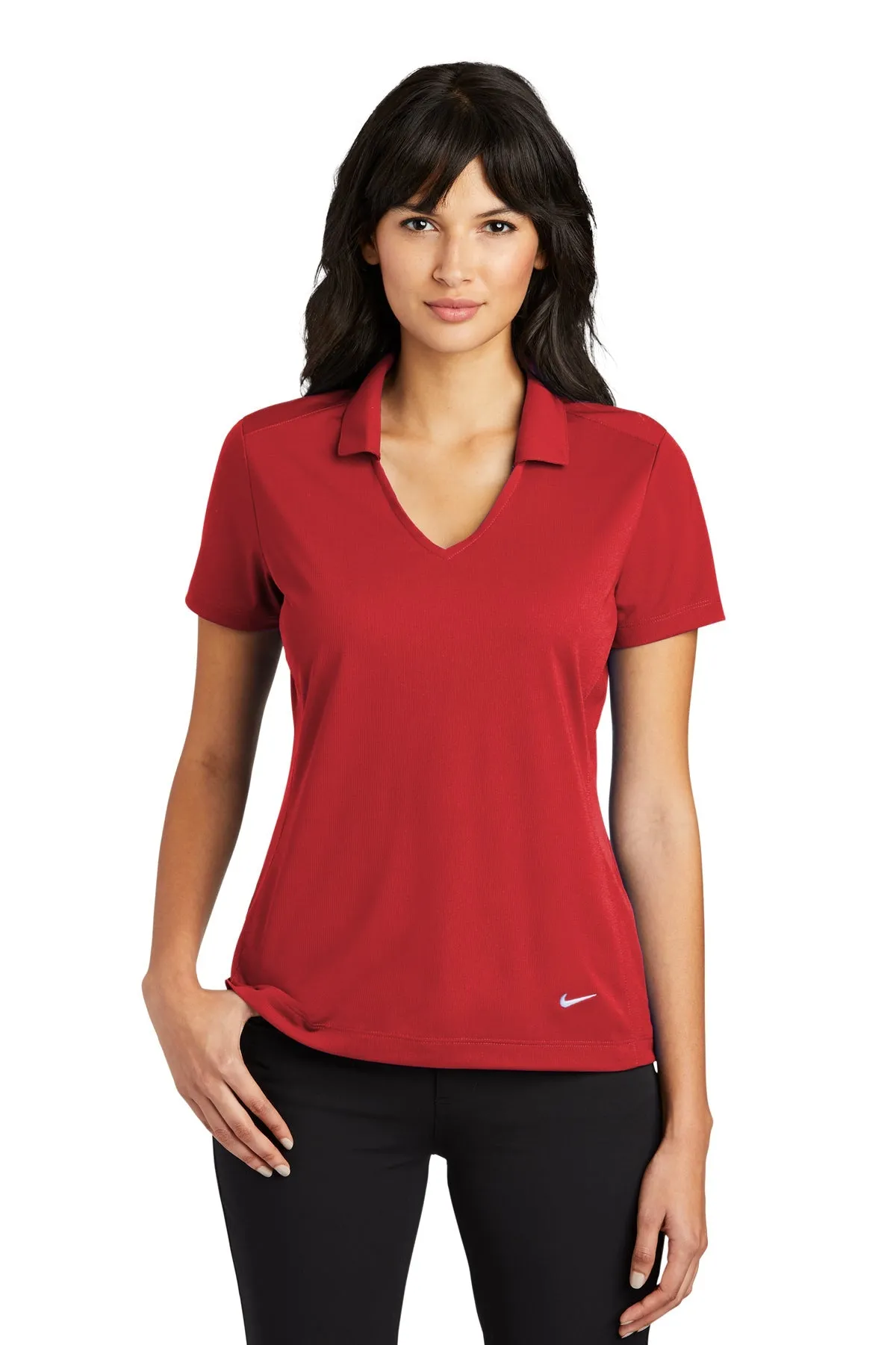 Nike Ladies Dri-FIT Vertical Mesh Customized Polos, University Red