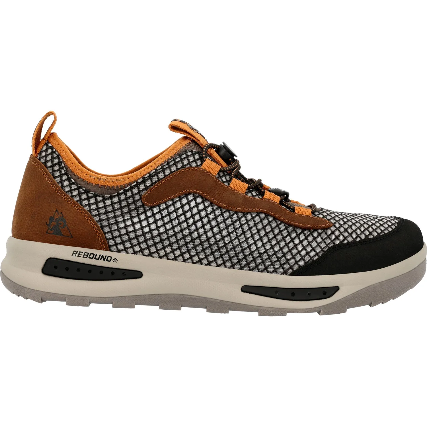 Rocky Mens Nowake Outdoor Black/Burnt Orange Mesh Hiking Shoes