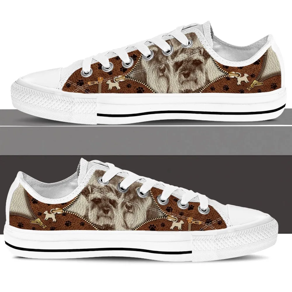 Schnauzer Low Top Shoes - Low Top Sneaker - Dog Walking Shoes Men Women, Dog Printed Shoes, Canvas Shoes For Men, Women