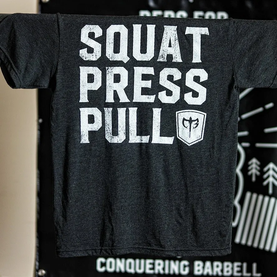 Squat Press Pull® on Black Tee