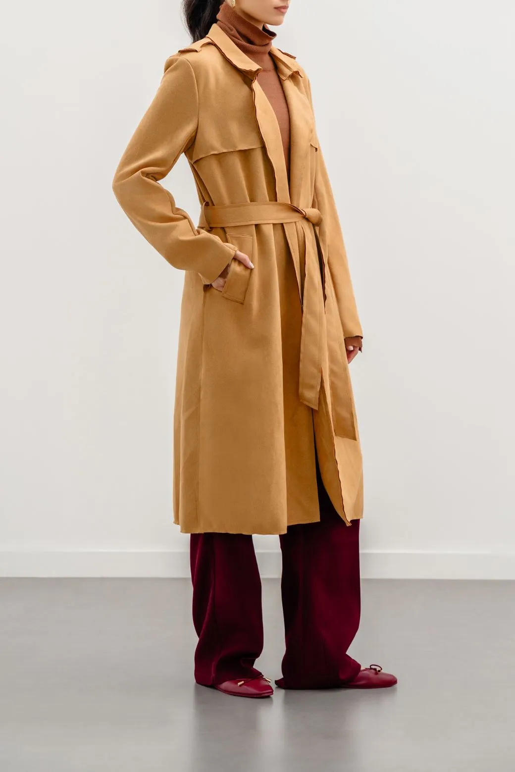 SUEDE TRENCH COAT