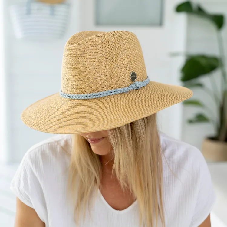 Sundaise Annie Panama Hat - Aqua