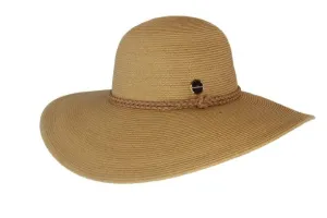 Sundaise Rochelle Wide Brim Packable Hat - Caramel