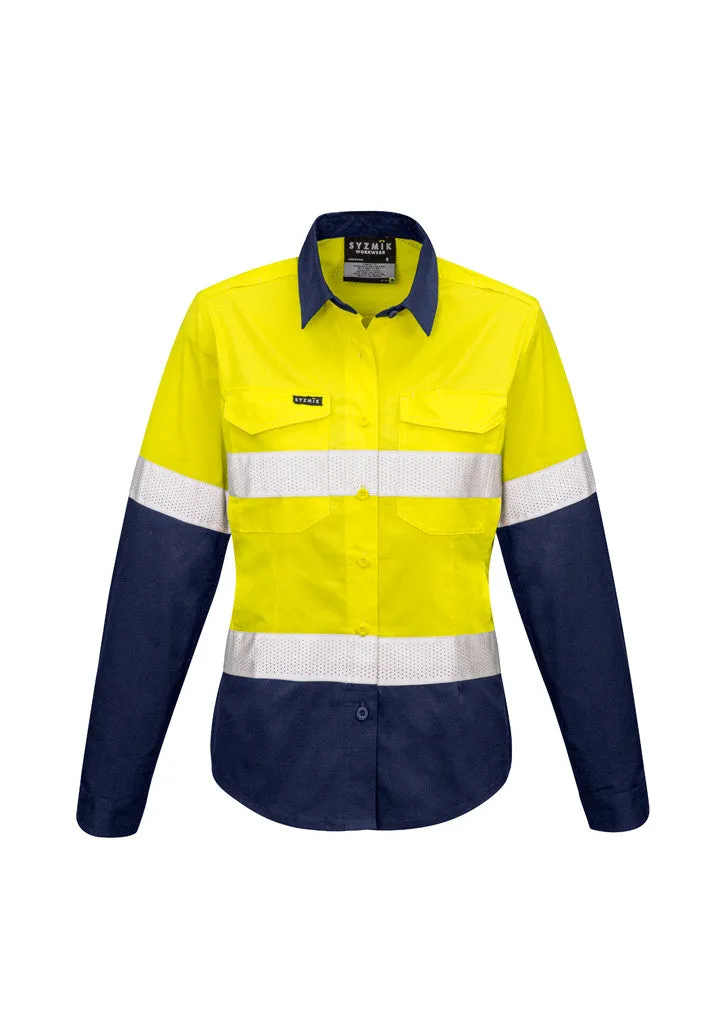 Syzmik Womens Rugged Cooling Taped Hi Vis Spliced Shirt (ZW720)