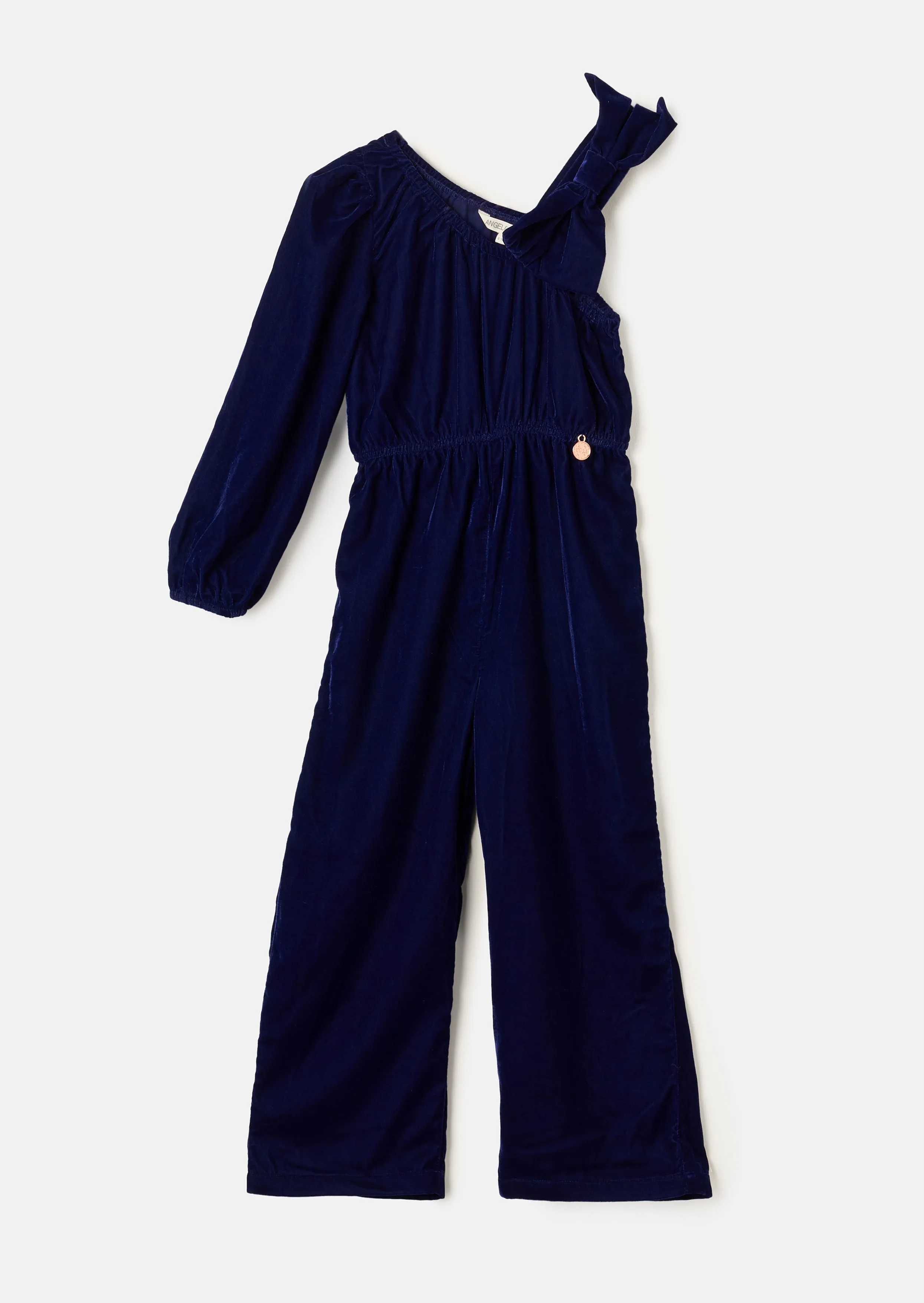 Thea Bow Shoulder Velvet Jumpsuit