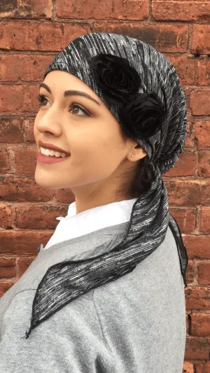 Tie Back Head Scarf Pre-Tied Headgear For Nurse Healthcare Worker or Food Handler. Made in USA