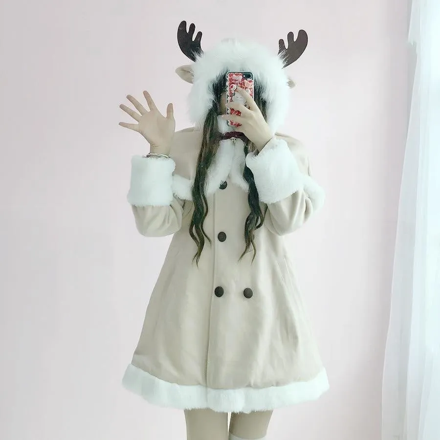 Tiny Reindeer Winter Dress Coat