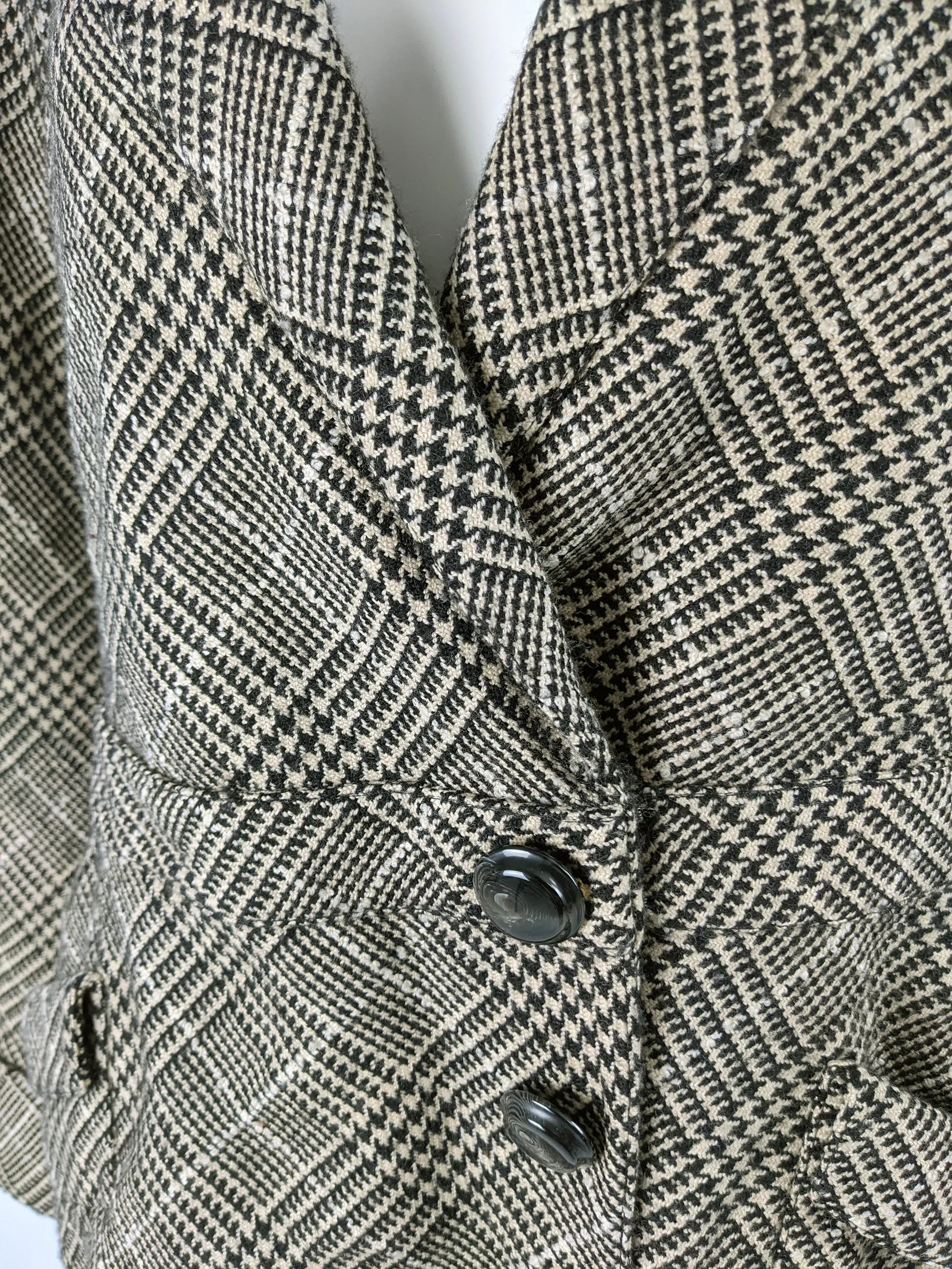 Valentino Vintage Womens Houndstooth Wool & Cashmere Jacket, 1980s