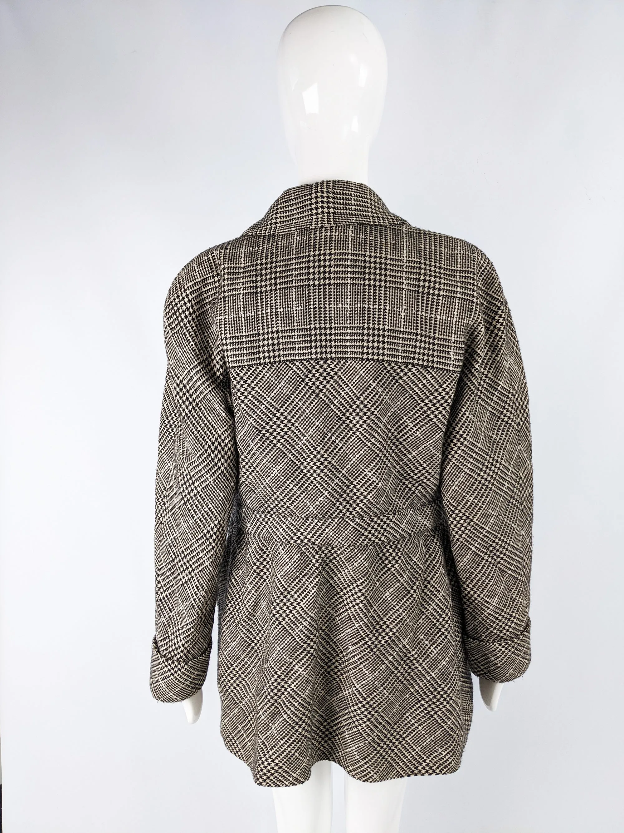 Valentino Vintage Womens Houndstooth Wool & Cashmere Jacket, 1980s