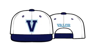 Valor V Classic Flat Bill Hat - White/Navy