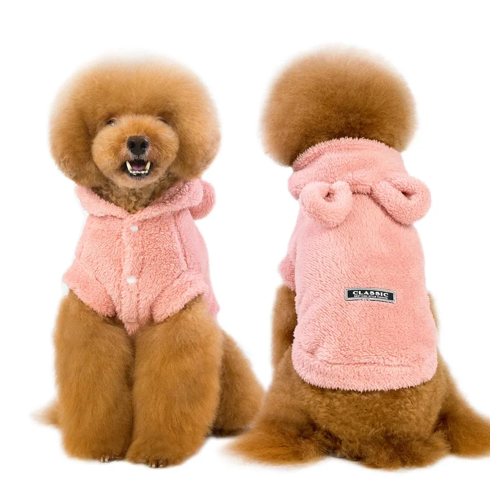 Warm Winter Pet Clothing - Puppy Kitten Coat Jacket With Hoodie and Cute Bunny Ears For Small Medium Dogs Cats Chihuahua Yorkshire Clothing  S-2XL