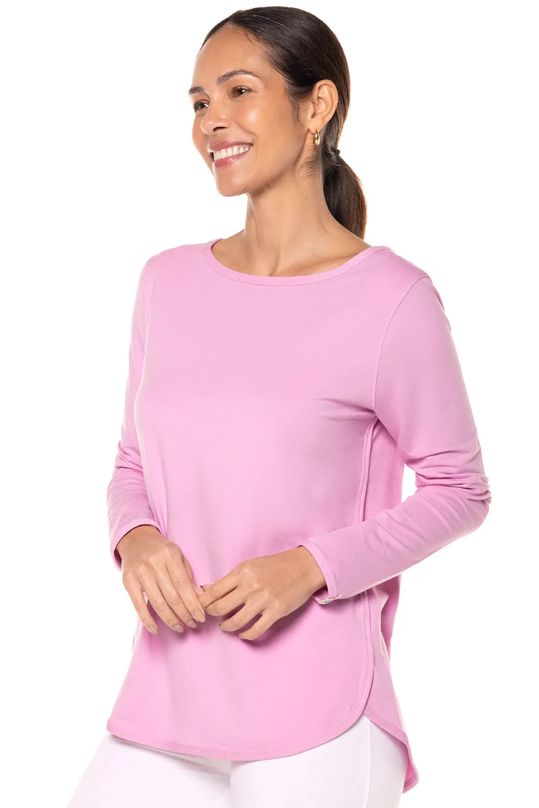 Women's Heyday Side Split Shirt  |  Peony Pink