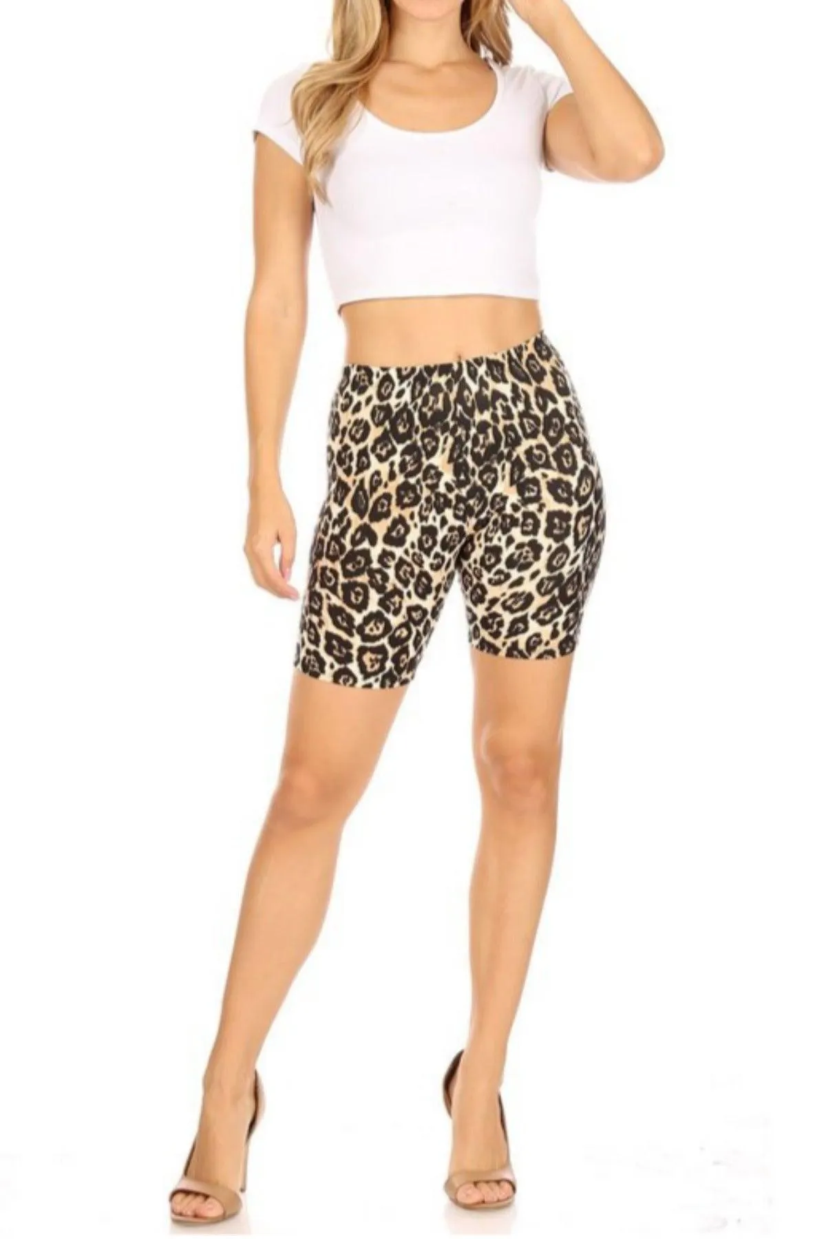 Women's Plus Size Print Band Waist Shorts