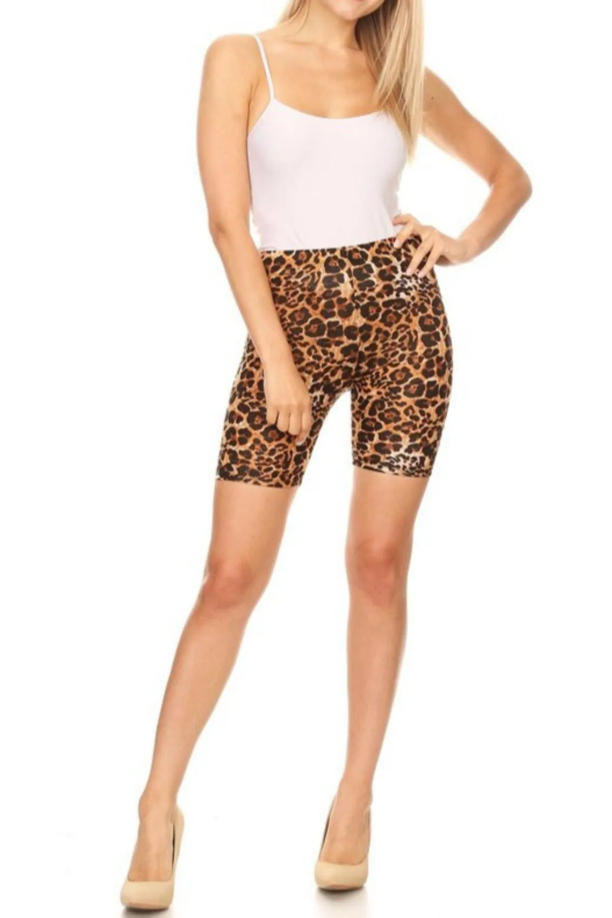 Women's Plus Size Print Band Waist Shorts