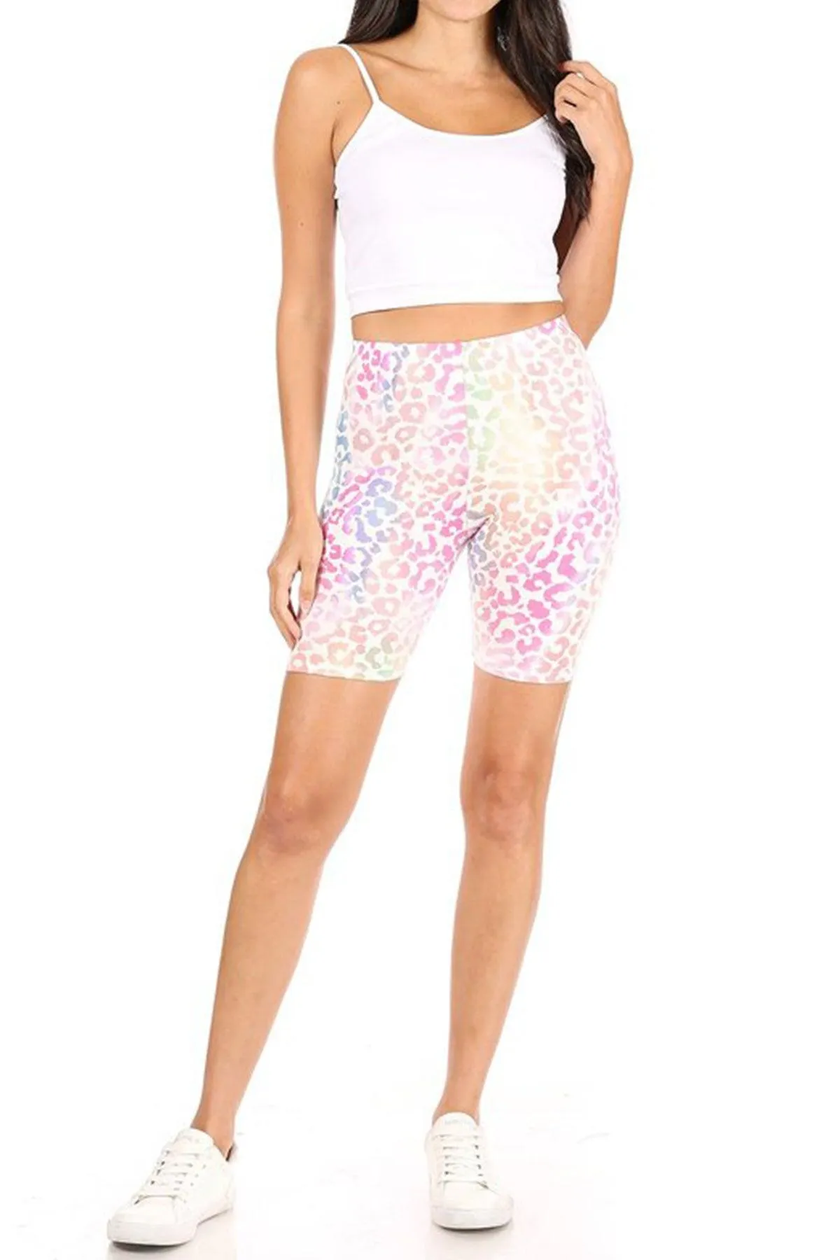 Women's Plus Size Print Band Waist Shorts