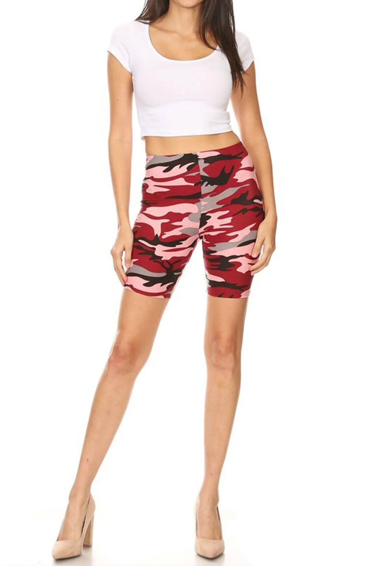 Women's Plus Size Print Band Waist Shorts