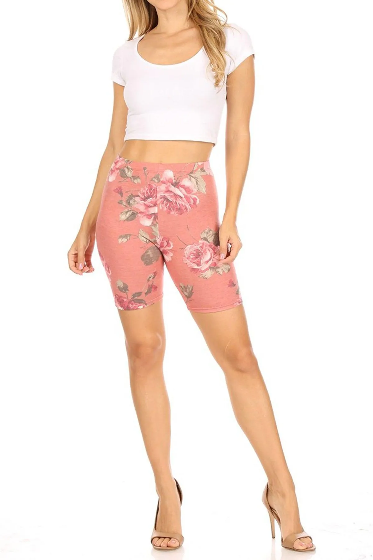 Women's Plus Size Print Band Waist Shorts