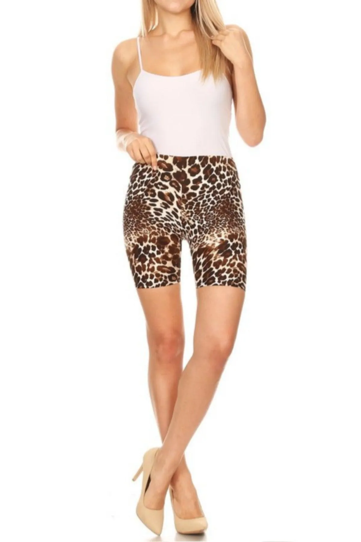 Women's Plus Size Print Band Waist Shorts