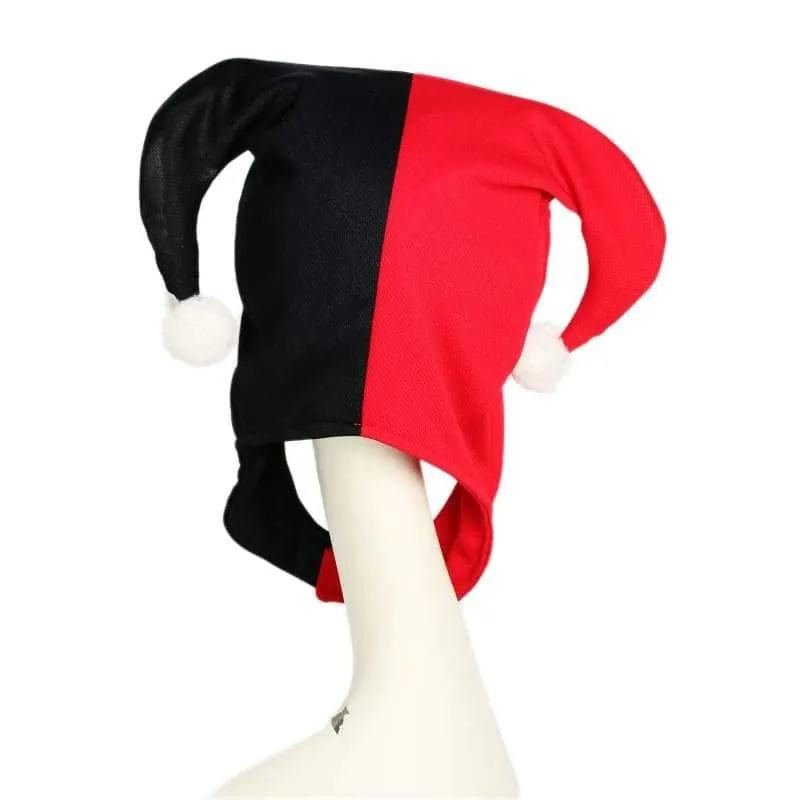 Xcoser Harley Quinn Classic Black Red Headwear Classic Hat Deluxe Cosplay Costume Accessories